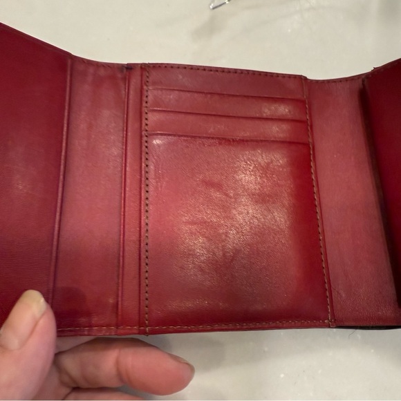 BURBERRY BLUE LABEL WOMEN’S WALLET. Red, black, white w/ Brown leather trim - Picture 6 of 13